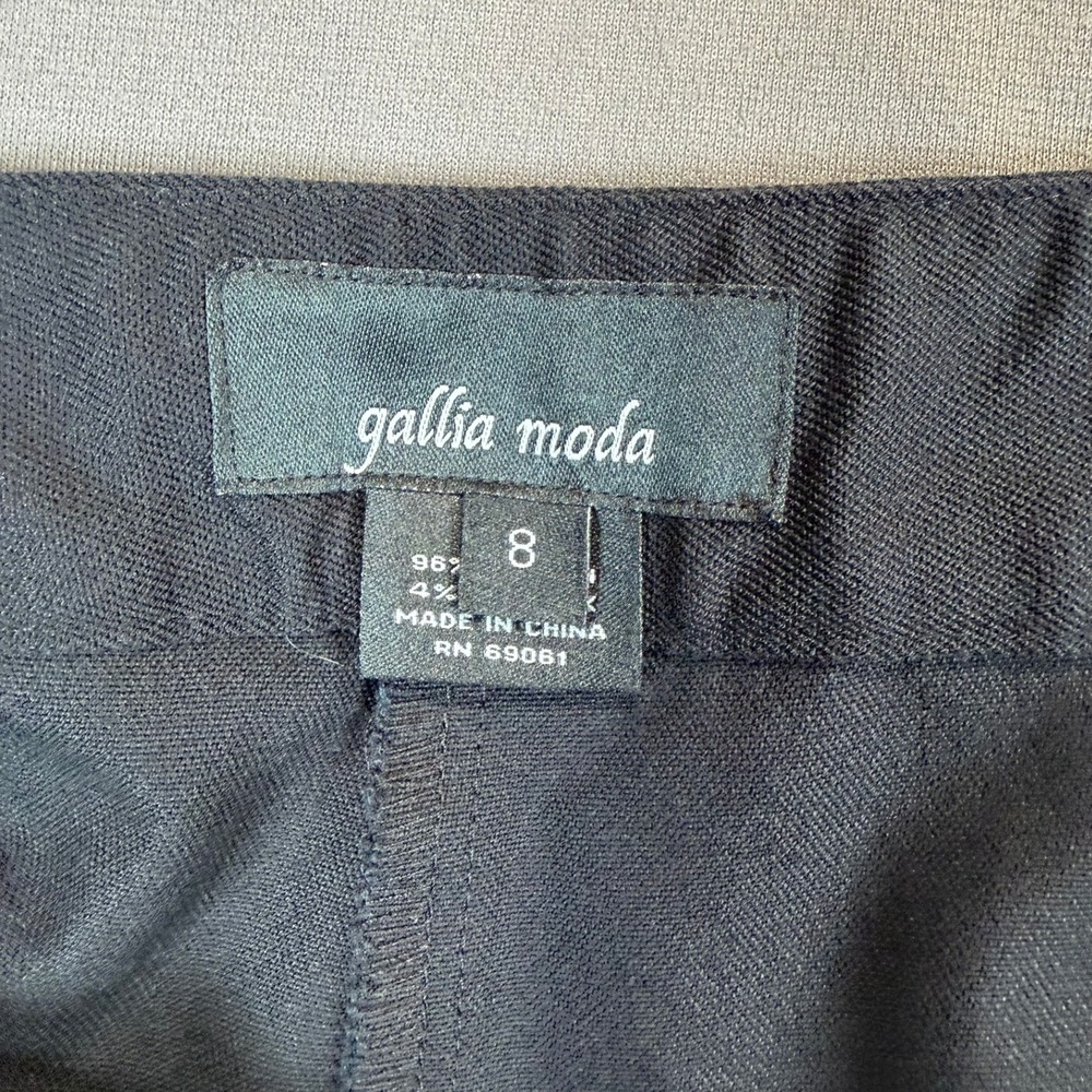 Gallia Moda Dress Pants Womens 8 Black Stretch‎ Seam Detail Slim Office Trousers - Picture 3 of 13